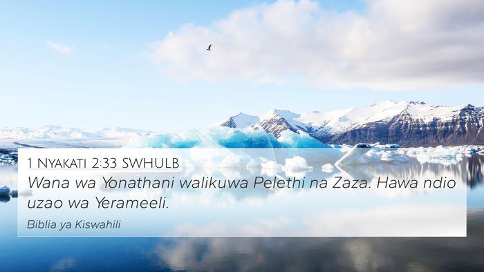 1 Nyakati 2:33 SWHULB 4K Wallpaper - Wana wa Yonathani walikuwa Pelethi na Zaza. Hawa - 4K Wallpaper Bible Verse