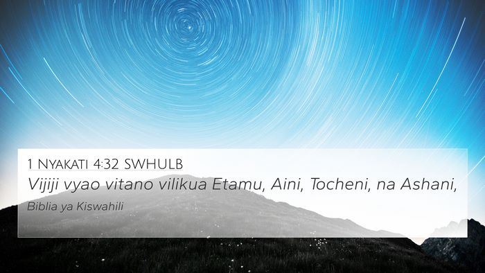 1 Nyakati 4:32 SWHULB Bible Verse Image