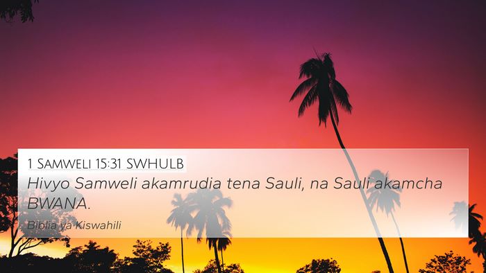 1 Samweli 15:31 SWHULB Bible Verse Image