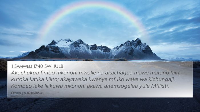 1 Samweli 17:40 SWHULB Bible Verse Image