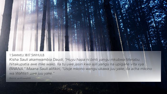 1 Samweli 18:17 SWHULB Bible Verse Image