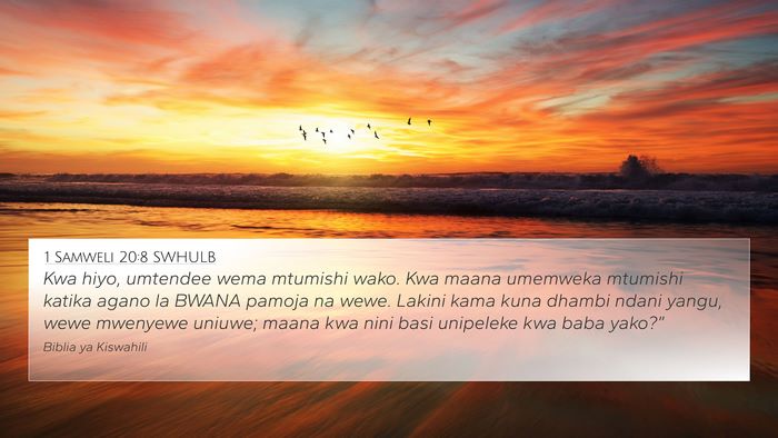 1 Samweli 20:8 SWHULB Bible Verse Image