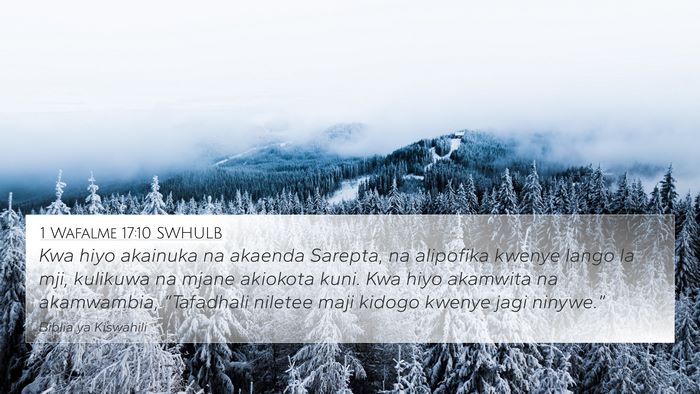 1 Wafalme 17:10 SWHULB Bible Verse Image