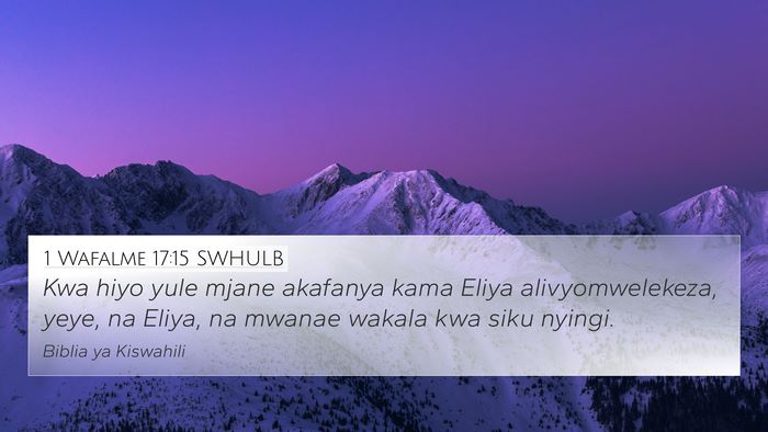 1 Wafalme 17:15 SWHULB Bible Verse Image