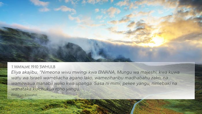 1 Wafalme 19:10 SWHULB Bible Verse Image