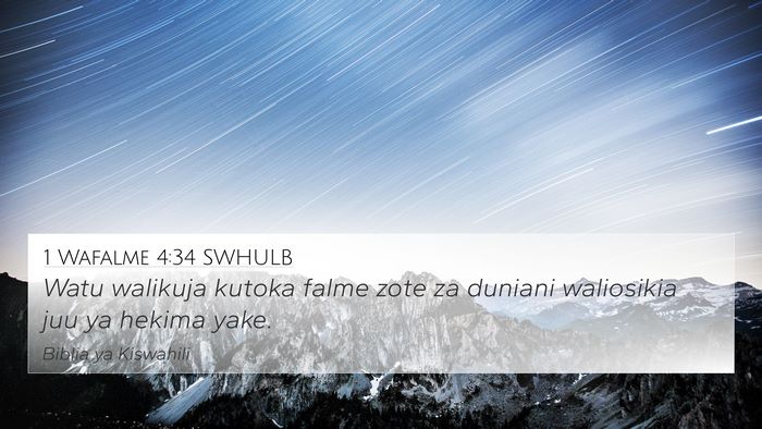 1 Wafalme 4:34 SWHULB Bible Verse Image