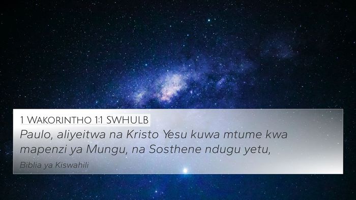 1 Wakorintho 1:1 SWHULB Bible Verse Image