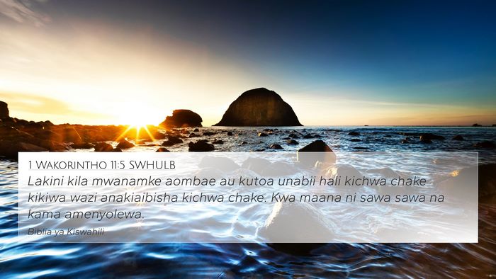 1 Wakorintho 11:5 SWHULB Bible Verse Image