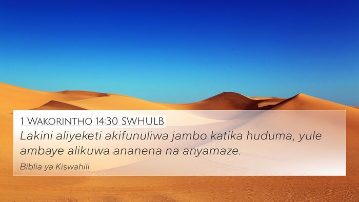 1 Wakorintho 14:30 SWHULB Bible Verse Image
