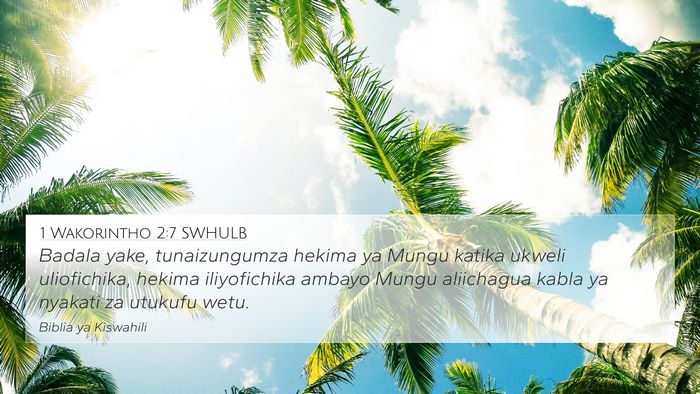 1 Wakorintho 2:7 SWHULB Bible Verse Image