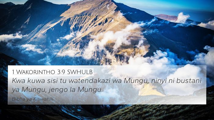 1 Wakorintho 3:9 SWHULB Bible Verse Image