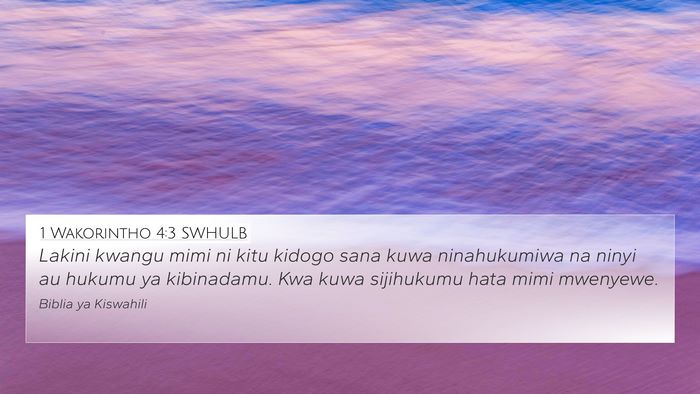 1 Wakorintho 4:3 SWHULB Bible Verse Image