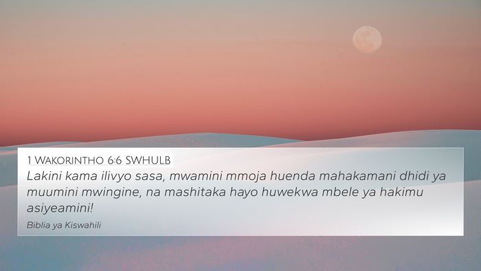 1 Wakorintho 6:6 SWHULB Bible Verse Image