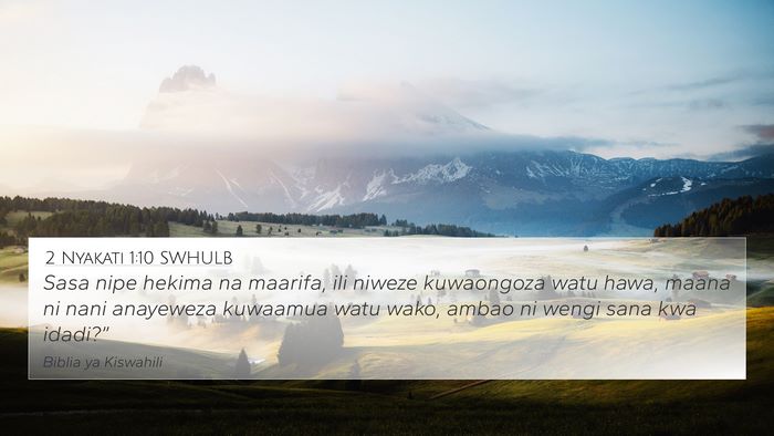 2 Nyakati 1:10 SWHULB Bible Verse Image