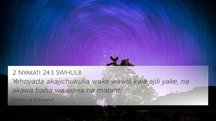 2 Nyakati 24:3 SWHULB 4K Wallpaper - Yehoyada akajichukulia wake wawili kwa ajili - 4K Wallpaper Bible Verse