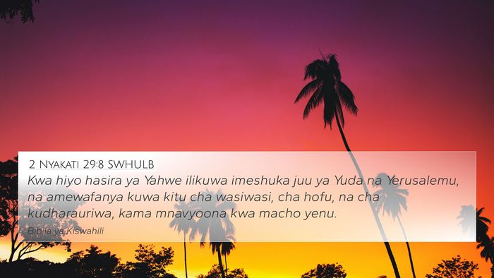 2 Nyakati 29:8 SWHULB Bible Verse Image