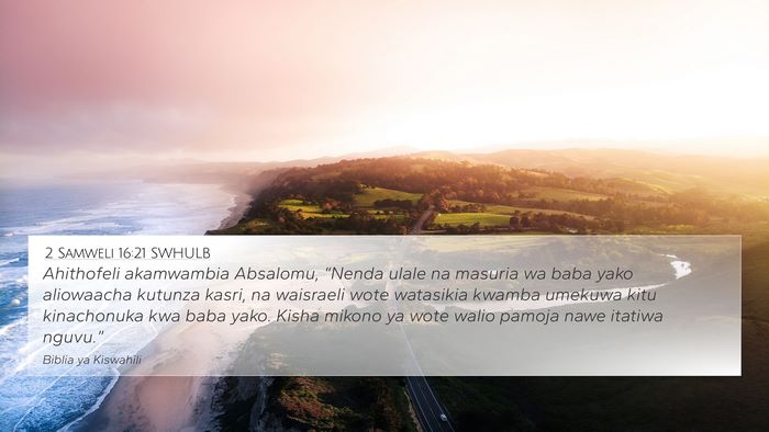 2 Samweli 16:21 SWHULB Bible Verse Image