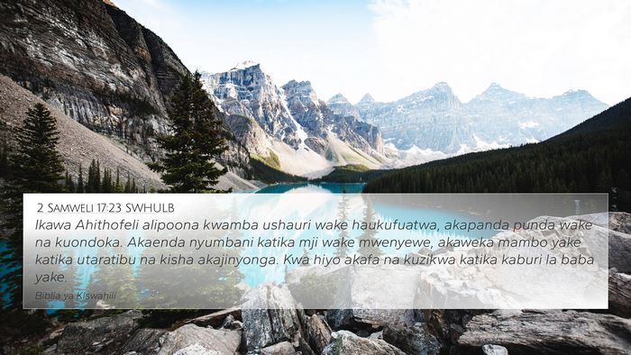 2 Samweli 17:23 SWHULB Bible Verse Image