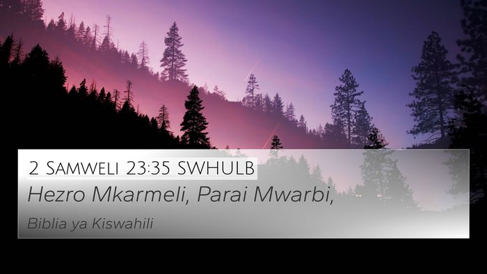 2 Samweli 23:35 SWHULB 4K Wallpaper - Hezro Mkarmeli, Parai - 4K Wallpaper Bible Verse