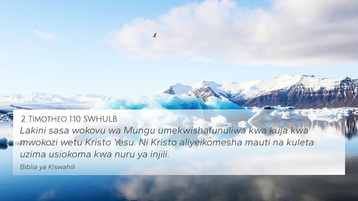 2 Timotheo 1:10 SWHULB Bible Verse Image