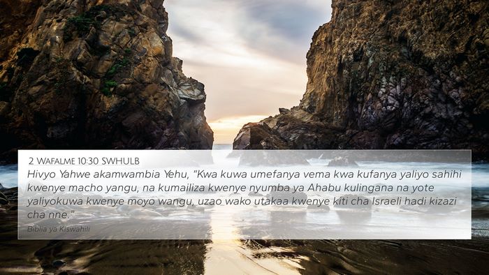 2 Wafalme 10:30 SWHULB Bible Verse Image
