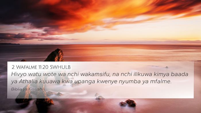 2 Wafalme 11:20 SWHULB Bible Verse Image