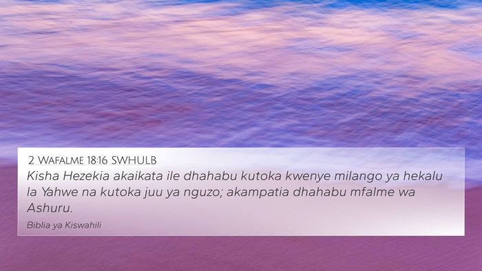 2 Wafalme 18:16 SWHULB 4K Wallpaper - Kisha Hezekia akaikata ile dhahabu kutoka kwenye - 4K Wallpaper Bible Verse