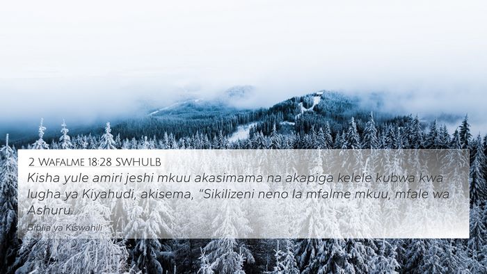 2 Wafalme 18:28 SWHULB 4K Wallpaper - Kisha yule amiri jeshi mkuu akasimama na akapiga - 4K Wallpaper Bible Verse