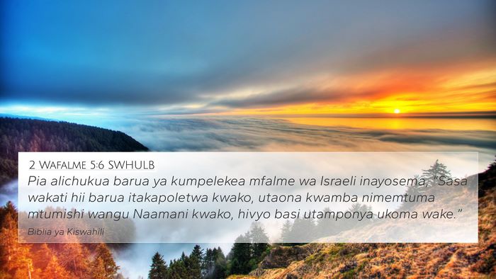 2 Wafalme 5:6 SWHULB Bible Verse Image
