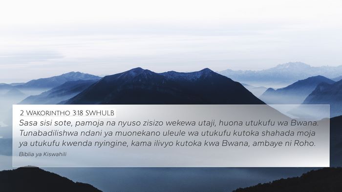 2 Wakorintho 3:18 SWHULB Bible Verse Image