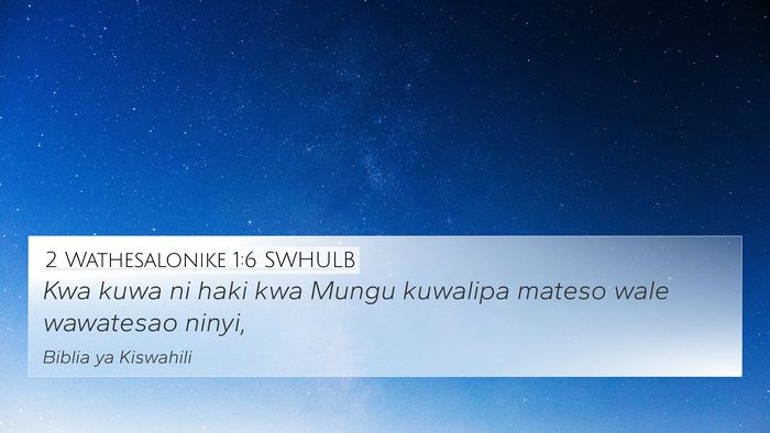 2 Wathesalonike 1:6 SWHULB Bible Verse Image
