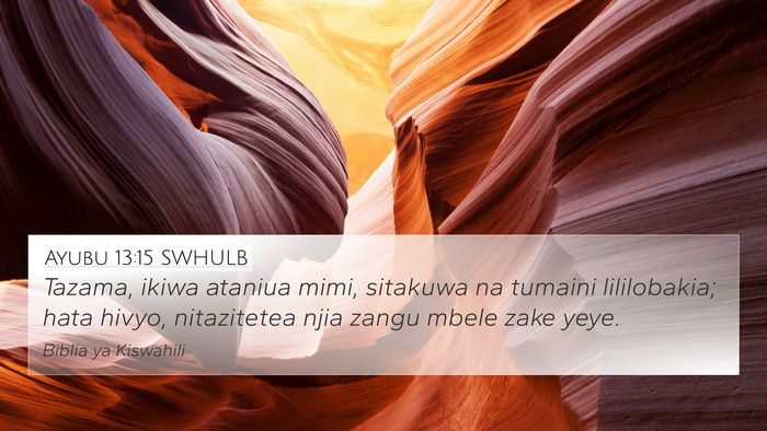 Ayubu 13:15 SWHULB Bible Verse Image
