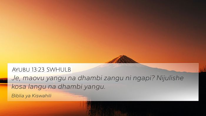 Ayubu 13:23 SWHULB Bible Verse Image