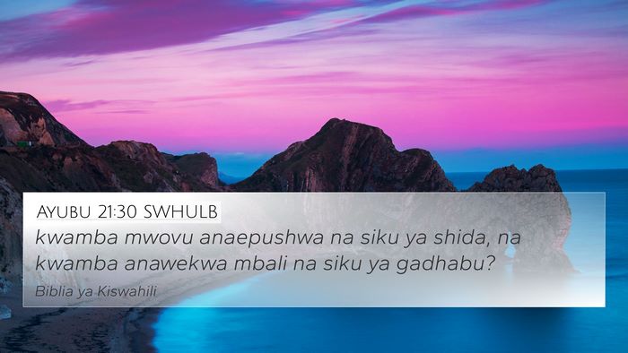 Ayubu 21:30 SWHULB Bible Verse Image