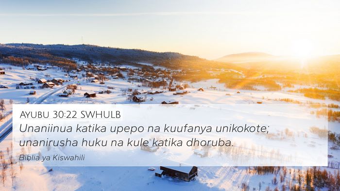 Ayubu 30:22 SWHULB 4K Wallpaper - Unaniinua katika upepo na kuufanya unikokote; - 4K Wallpaper Bible Verse