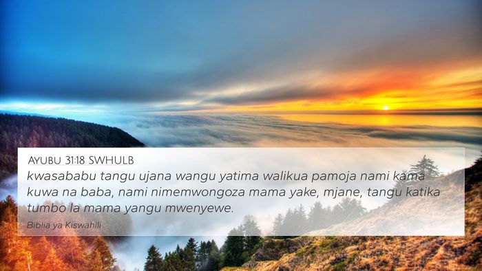 Ayubu 31:18 SWHULB Bible Verse Image