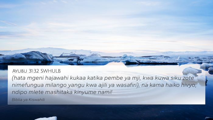 Ayubu 31:32 SWHULB Bible Verse Image