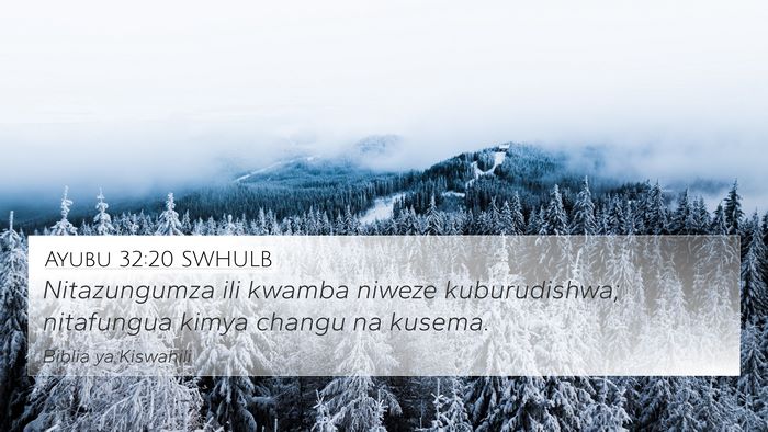 Ayubu 32:20 SWHULB 4K Wallpaper - Nitazungumza ili kwamba niweze kuburudishwa; - 4K Wallpaper Bible Verse