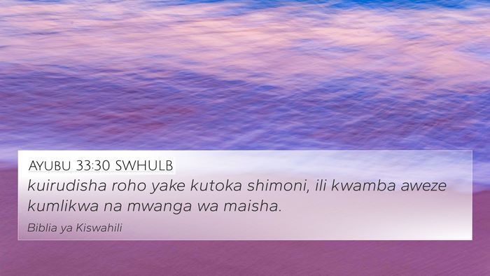 Ayubu 33:30 SWHULB Bible Verse Image