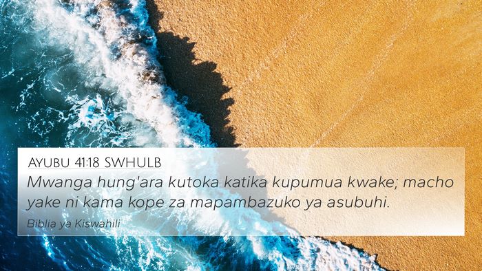Ayubu 41:18 SWHULB Bible Verse Image