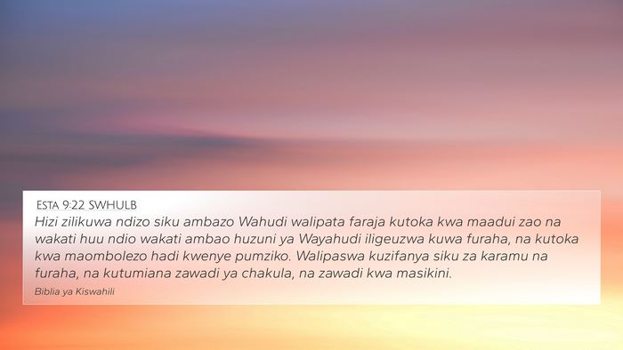 Esta 9:22 SWHULB Bible Verse Image