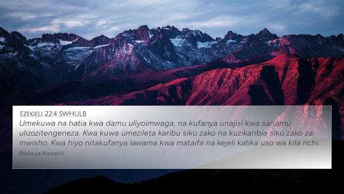 Ezekieli 22:4 SWHULB Bible Verse Image