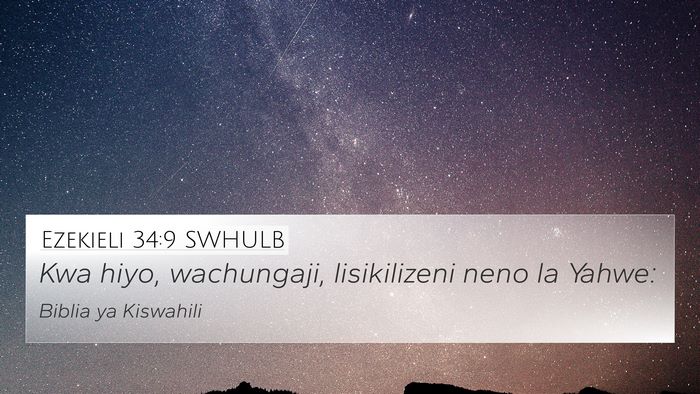 Ezekieli 34:9 SWHULB Bible Verse Image