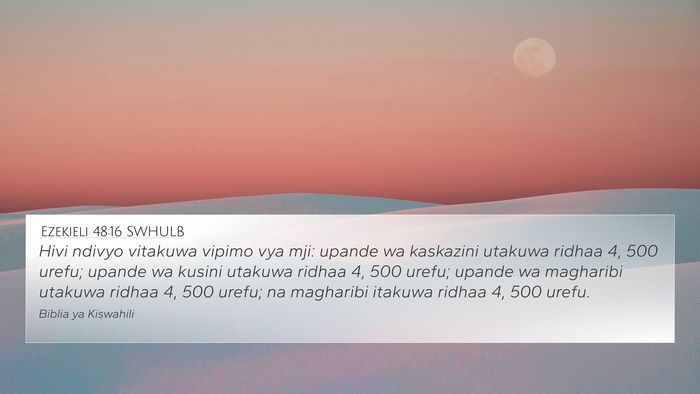 Ezekieli 48:16 SWHULB 4K Wallpaper - Hivi ndivyo vitakuwa vipimo vya mji: upande wa - 4K Wallpaper Bible Verse
