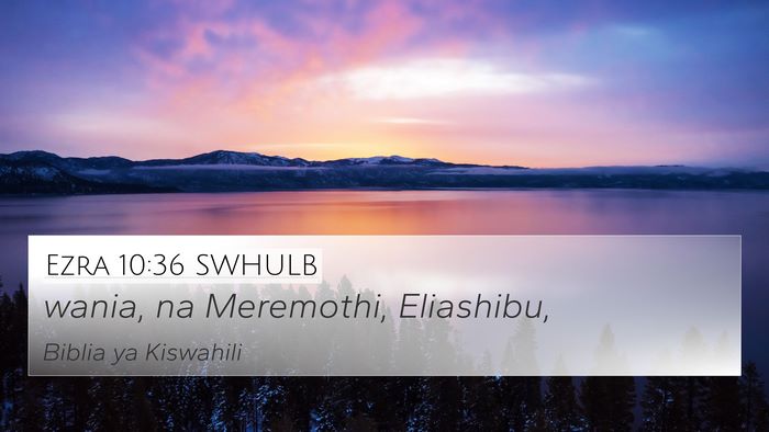 Ezra 10:36 SWHULB 4K Wallpaper - wania, na Meremothi, - 4K Wallpaper Bible Verse