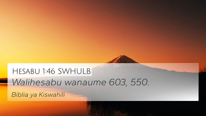 Hesabu 1:46 SWHULB Bible Verse Image