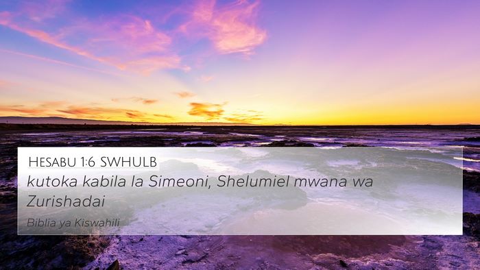 Hesabu 1:6 SWHULB 4K Wallpaper - kutoka kabila la Simeoni, Shelumiel mwana wa - 4K Wallpaper Bible Verse