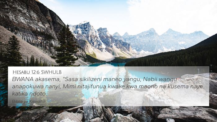 Hesabu 12:6 SWHULB Bible Verse Image