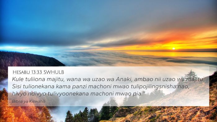 Hesabu 13:33 SWHULB Bible Verse Image