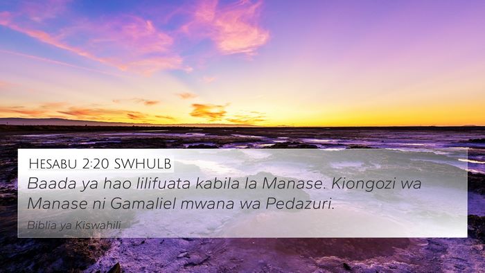 Hesabu 2:20 SWHULB Bible Verse Image